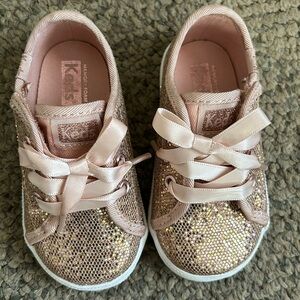 Keds size 4 toddler girl shoe sparkly pink